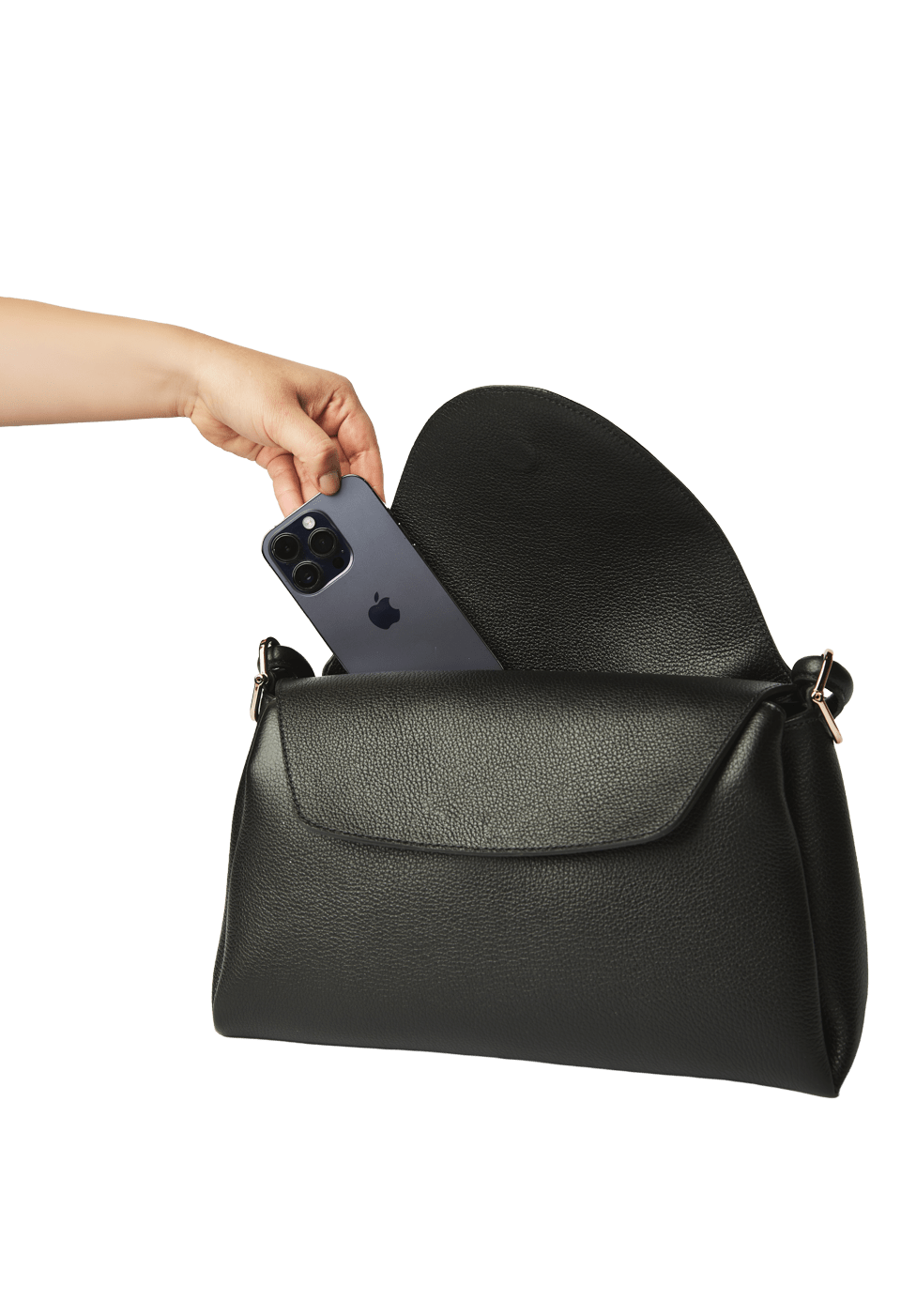 Bolsa Média em Couro