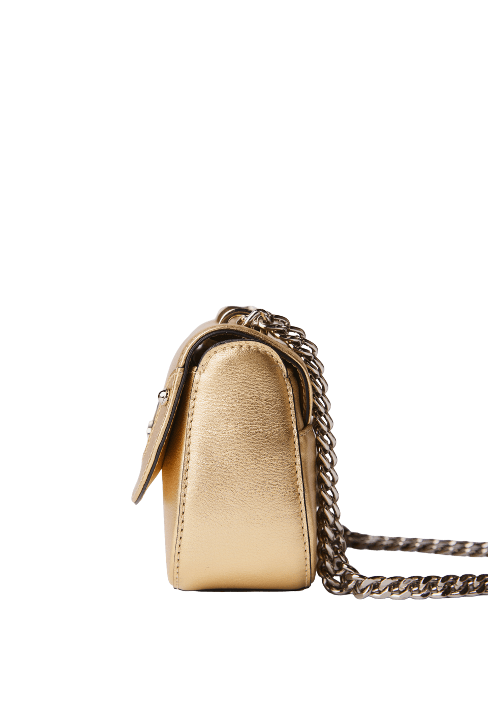 Bolsa Mini em Couro Metalizado